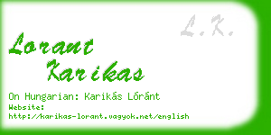 lorant karikas business card