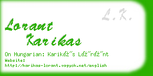 lorant karikas business card